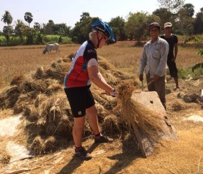 David Harrison Cycling on the  tour with redspokes